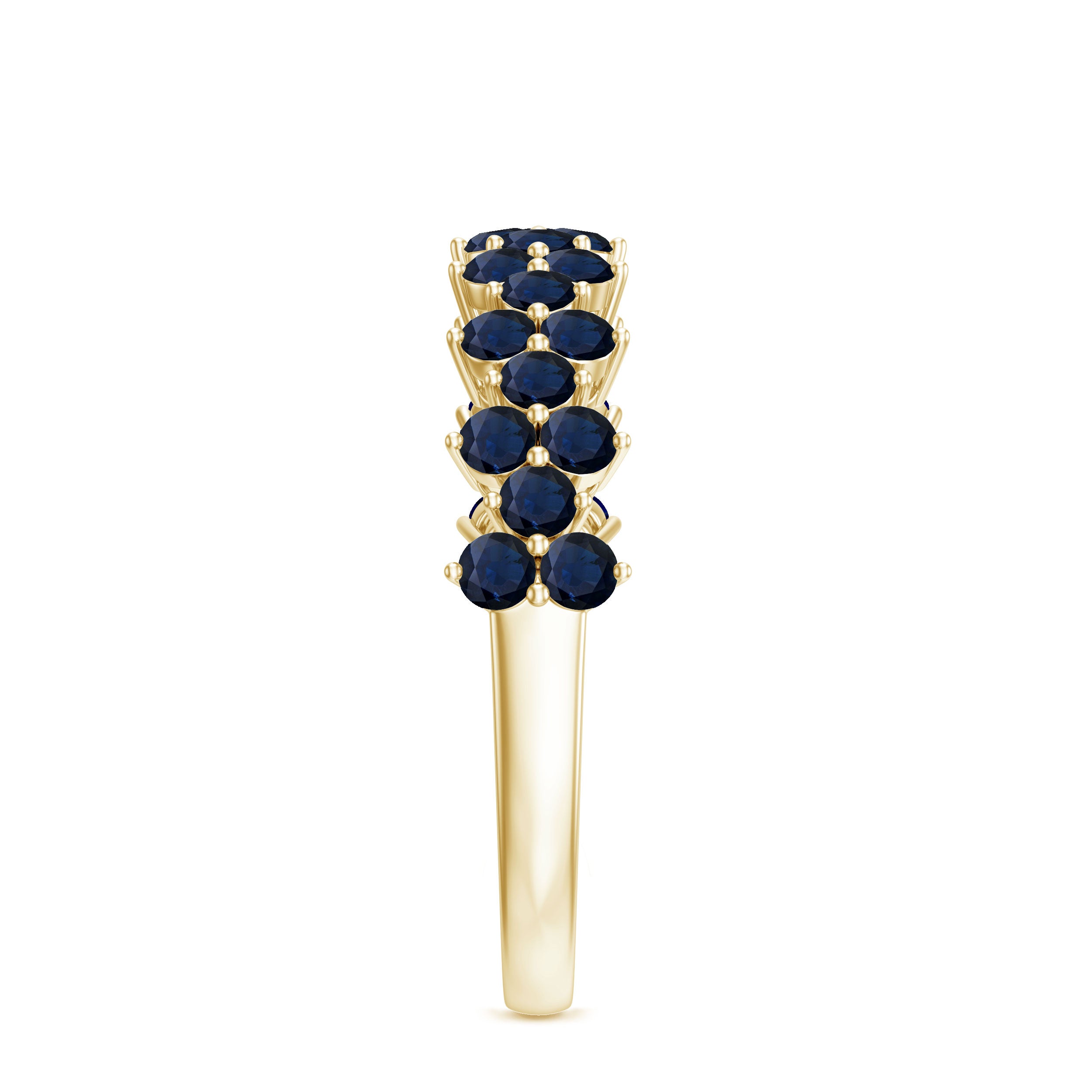 Rosec Jewels-Natural Blue Sapphire Half Eternity Anniversary Ring