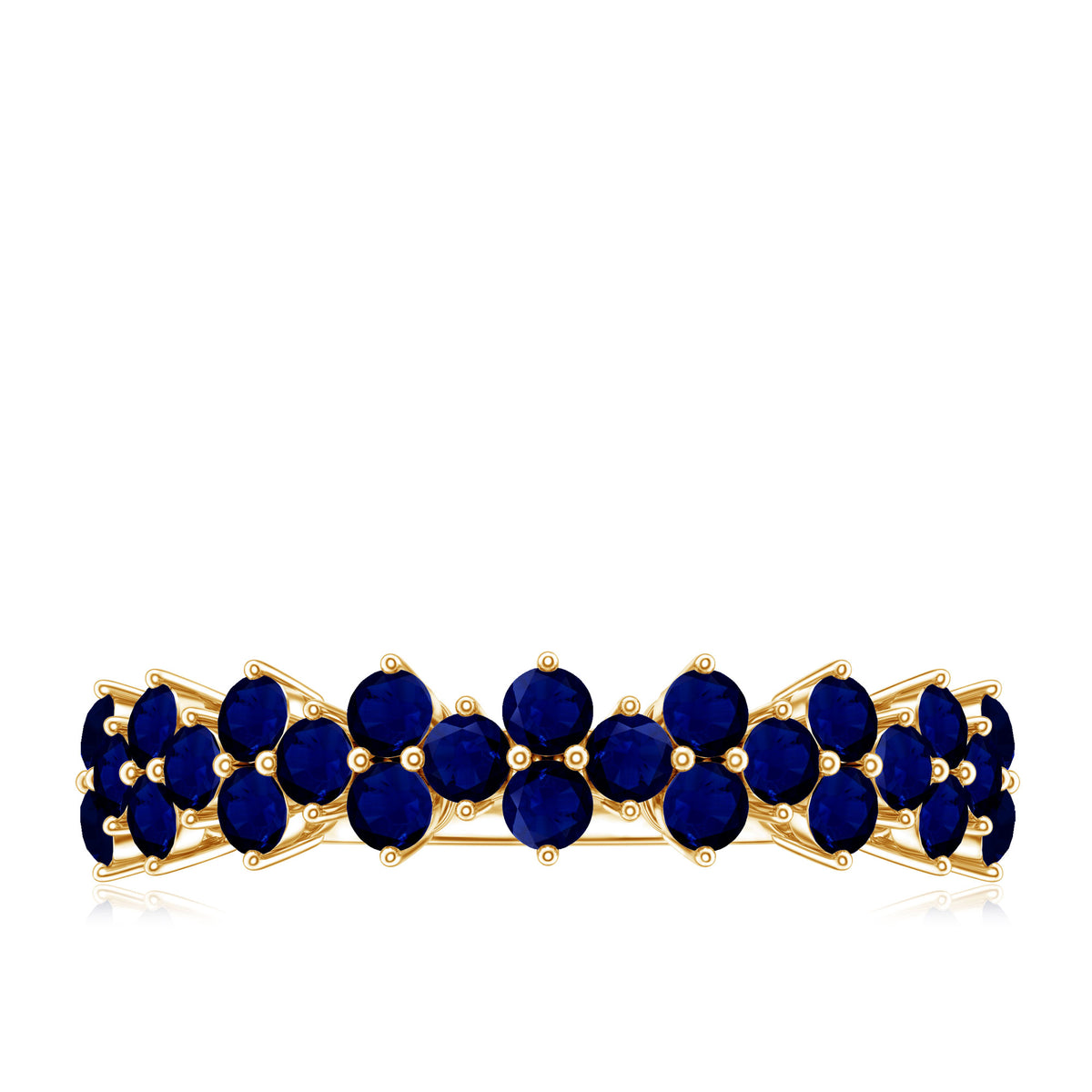 Natural Blue Sapphire Half Eternity Anniversary Ring AAA - Rosec Jewels