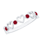 Natural Ruby Heart Eternity Ring for Promise AAA - Rosec Jewels