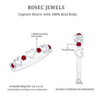 Natural Ruby Heart Eternity Ring for Promise AAA - Rosec Jewels