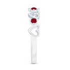 Natural Ruby Heart Eternity Ring for Promise AAA - Rosec Jewels