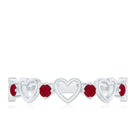 Natural Ruby Heart Eternity Ring for Promise AAA - Rosec Jewels