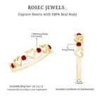 Natural Ruby Heart Eternity Ring for Promise AAA - Rosec Jewels