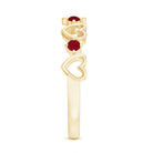 Natural Ruby Heart Eternity Ring for Promise AAA - Rosec Jewels