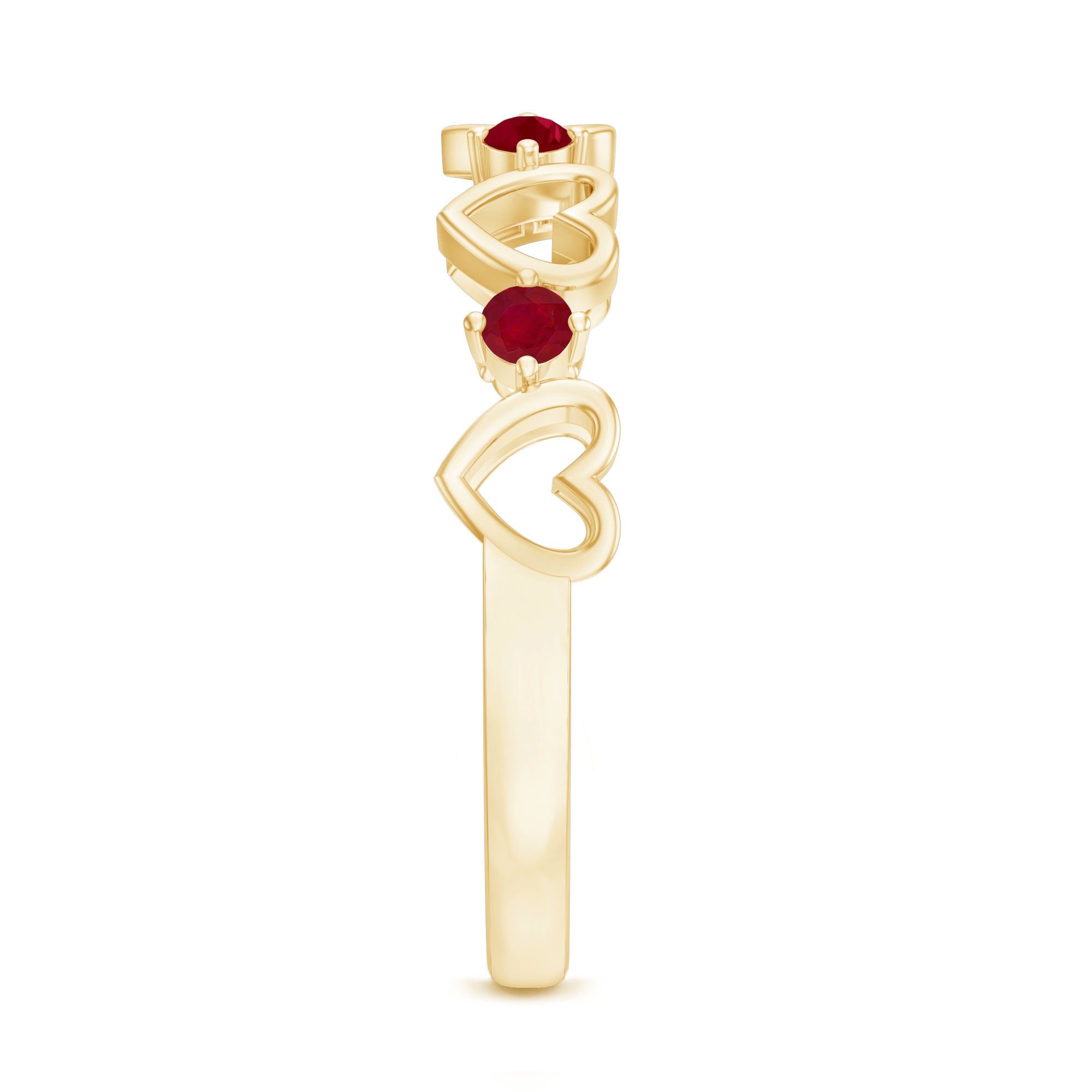 Rosec Jewels-Natural Ruby Heart Eternity Ring for Promise