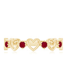 Natural Ruby Heart Eternity Ring for Promise AAA - Rosec Jewels