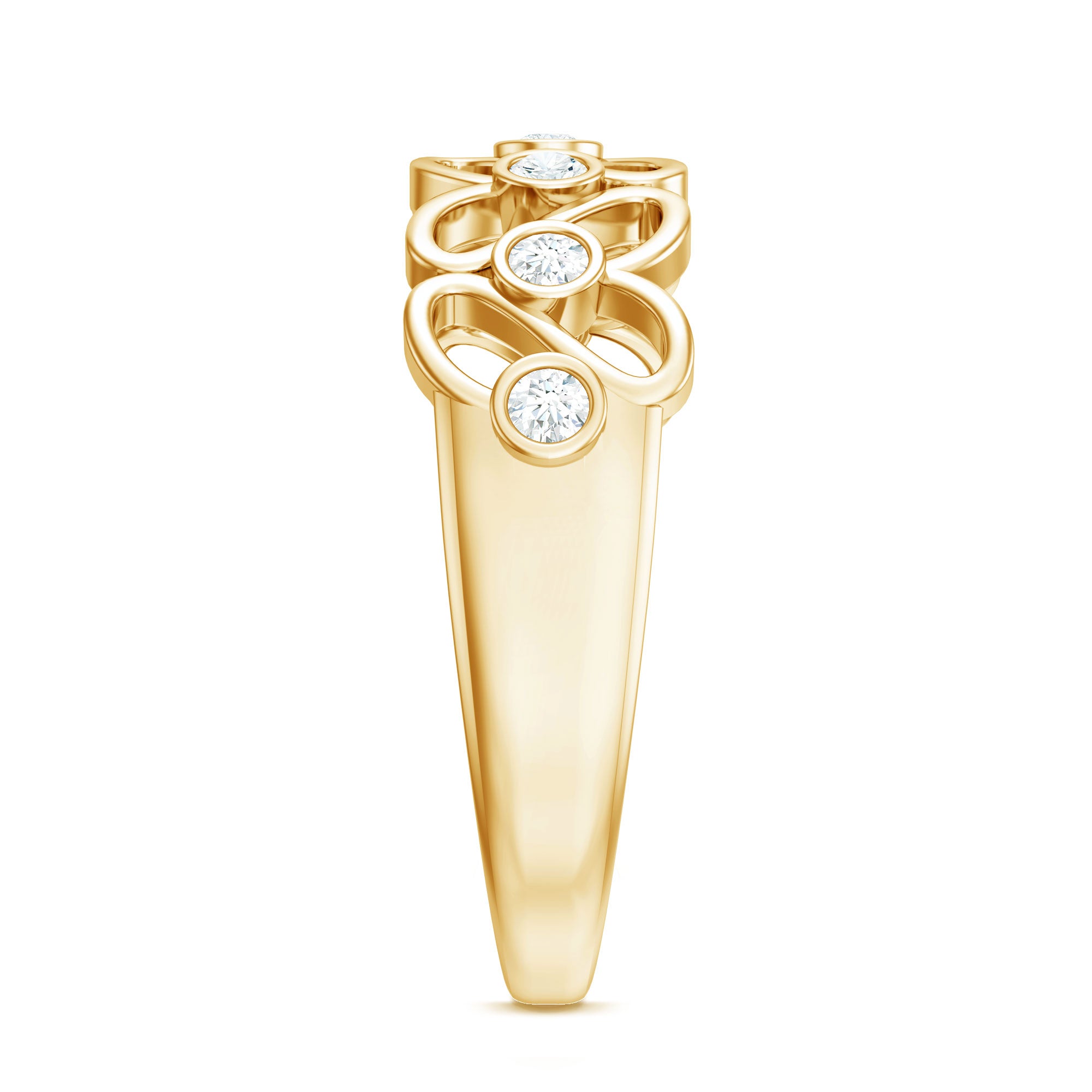 Contemporary Diamond Half Eternity Band Ring for Women Natural - ( HI-SI ) - Rosec Jewels