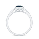 Rosec Jewels-Genuine London Blue Topaz Diamond Engagement Ring in Bezel Setting