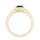 Rosec Jewels-Genuine London Blue Topaz Diamond Engagement Ring in Bezel Setting
