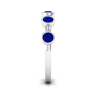 Rosec Jewels-Real Bezel Set Blue Sapphire Half Eternity Ring for Women