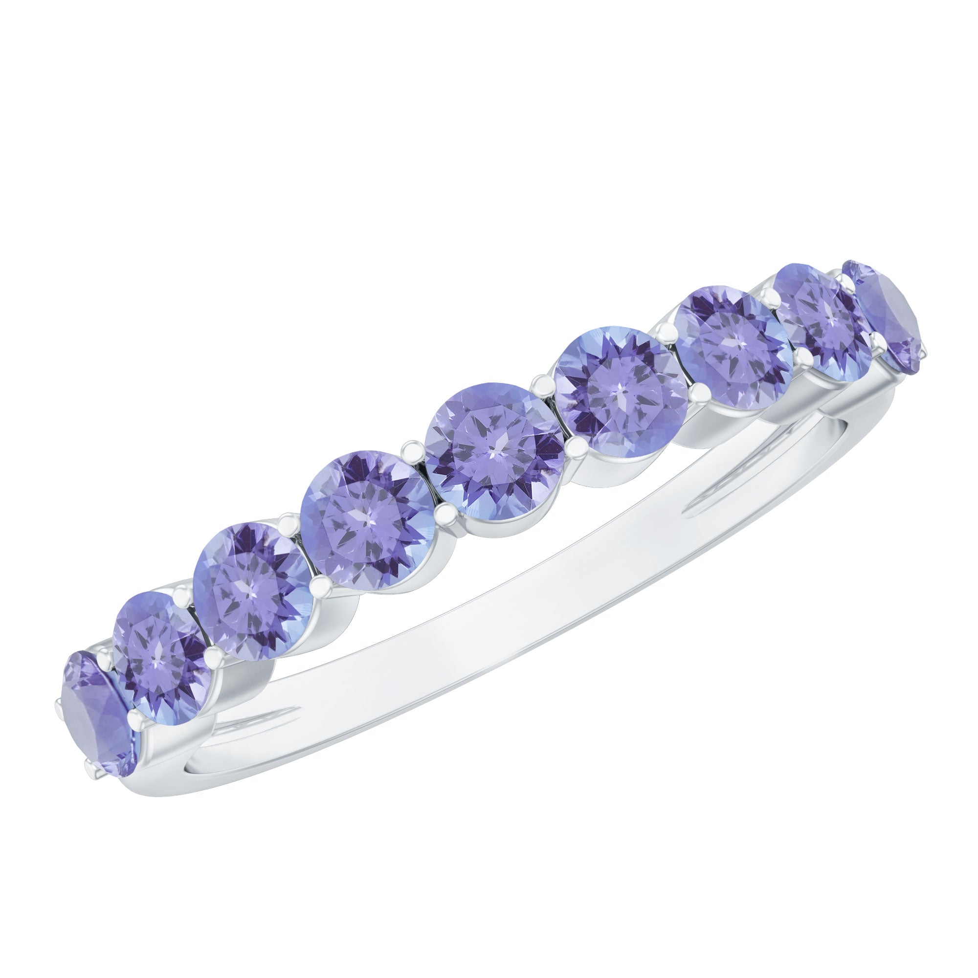 Natural Tanzanite Half Eternity Ring with Certificate – Rosec Jewels