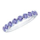 Rosec Jewels-Natural Tanzanite Half Eternity Ring with Certificate