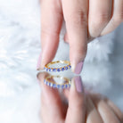Rosec Jewels-Natural Tanzanite Half Eternity Ring with Certificate