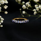 Rosec Jewels-Natural Tanzanite Half Eternity Ring with Certificate