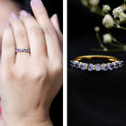 Rosec Jewels-Natural Tanzanite Half Eternity Ring with Certificate