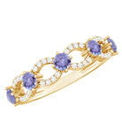 Rosec Jewels-Real Tanzanite Diamond Half Eternity Ring for Women
