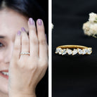 Rosec Jewels-Natural Pear Shape Diamond Half Eternity Ring for Women