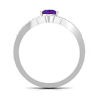 Rosec Jewels-Designer 1 Carat Pear Shape Amethyst Chevron Engagement Ring with Diamond