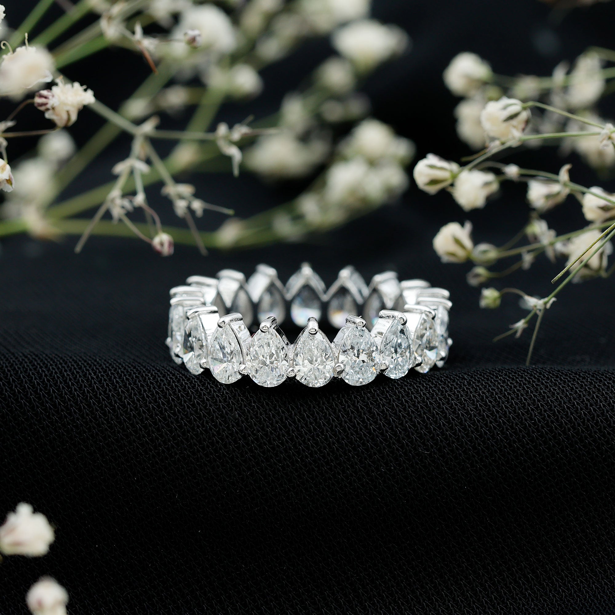 Rosec Jewels-Lab Grown Diamond Teardrop Wedding Band