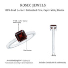 Rosec Jewels-Real 8mm Garnet Asscher Cut Engagement Ring with Certificate