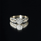 Real Diamond Designer Engagement Ring in Split Shank Natural - ( HI-SI ) - Rosec Jewels