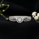 Real Diamond Designer Engagement Ring in Split Shank Natural - ( HI-SI ) - Rosec Jewels