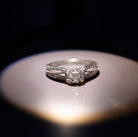 Real Diamond Designer Engagement Ring in Split Shank Natural - ( HI-SI ) - Rosec Jewels