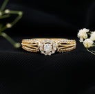Real Diamond Designer Engagement Ring in Split Shank Natural - ( HI-SI ) - Rosec Jewels