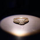 Real Diamond Designer Engagement Ring in Split Shank Natural - ( HI-SI ) - Rosec Jewels