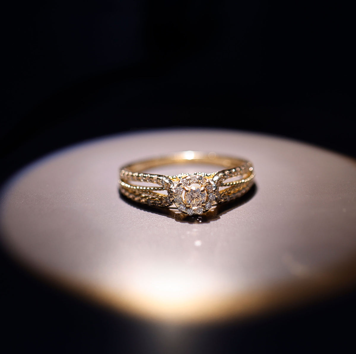 Real Diamond Designer Engagement Ring in Split Shank Natural - ( HI-SI ) - Rosec Jewels