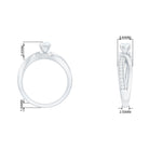 Rosec Jewels-Zircon Solitaire Infinity Engagement Ring with Side Stones