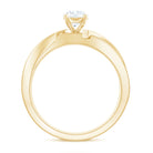 Rosec Jewels-Zircon Solitaire Infinity Engagement Ring with Side Stones