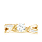 Rosec Jewels-Zircon Solitaire Infinity Engagement Ring with Side Stones