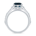 8mm Round London Blue Topaz Vintage Engagement Ring with Certificate AAA - Rosec Jewels