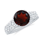 Rosec Jewels-Vintage Looking Garnet Diamond Engagement Ring