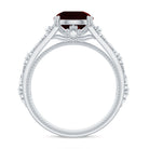 Rosec Jewels-Vintage Looking Garnet Diamond Engagement Ring