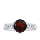 Rosec Jewels-Vintage Looking Garnet Diamond Engagement Ring