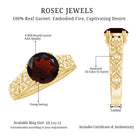 Rosec Jewels-Vintage Looking Garnet Diamond Engagement Ring