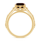 Rosec Jewels-Vintage Looking Garnet Diamond Engagement Ring