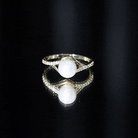 Rosec Jewels-Cultured 7.4 Carat Freshwater Pearl Engagement Ring with Diamond Split Shank