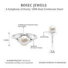 Freshwater Pearl and Diamond Classic Engagement Ring Freshwater Pearl - ( AAA ) - Quality - Rosec Jewels