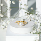 Rosec Jewels-Cultured 7.4 Carat Freshwater Pearl Engagement Ring with Diamond Split Shank