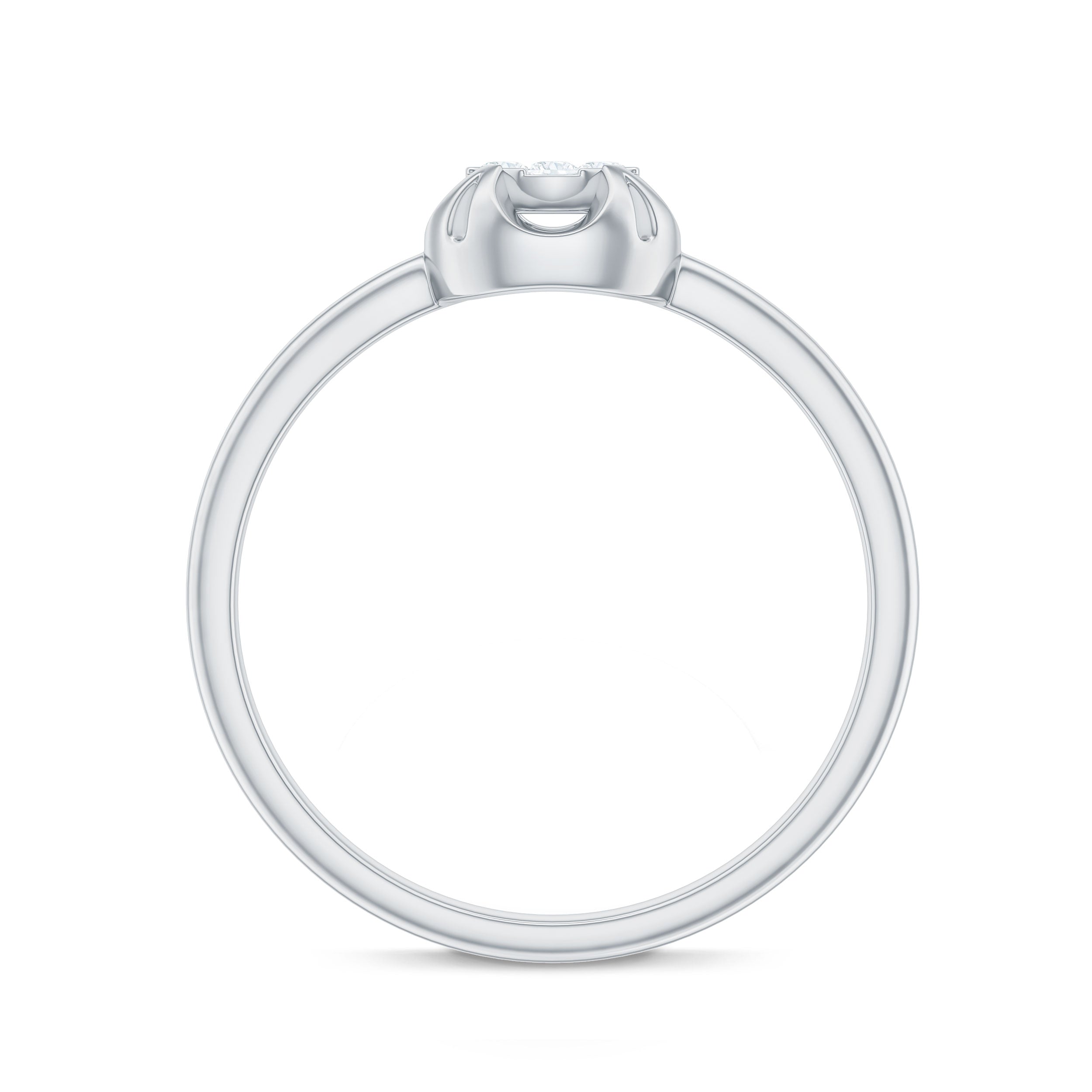 Rosec Jewels-Round Shape Diamond Ring in Illusion Setting