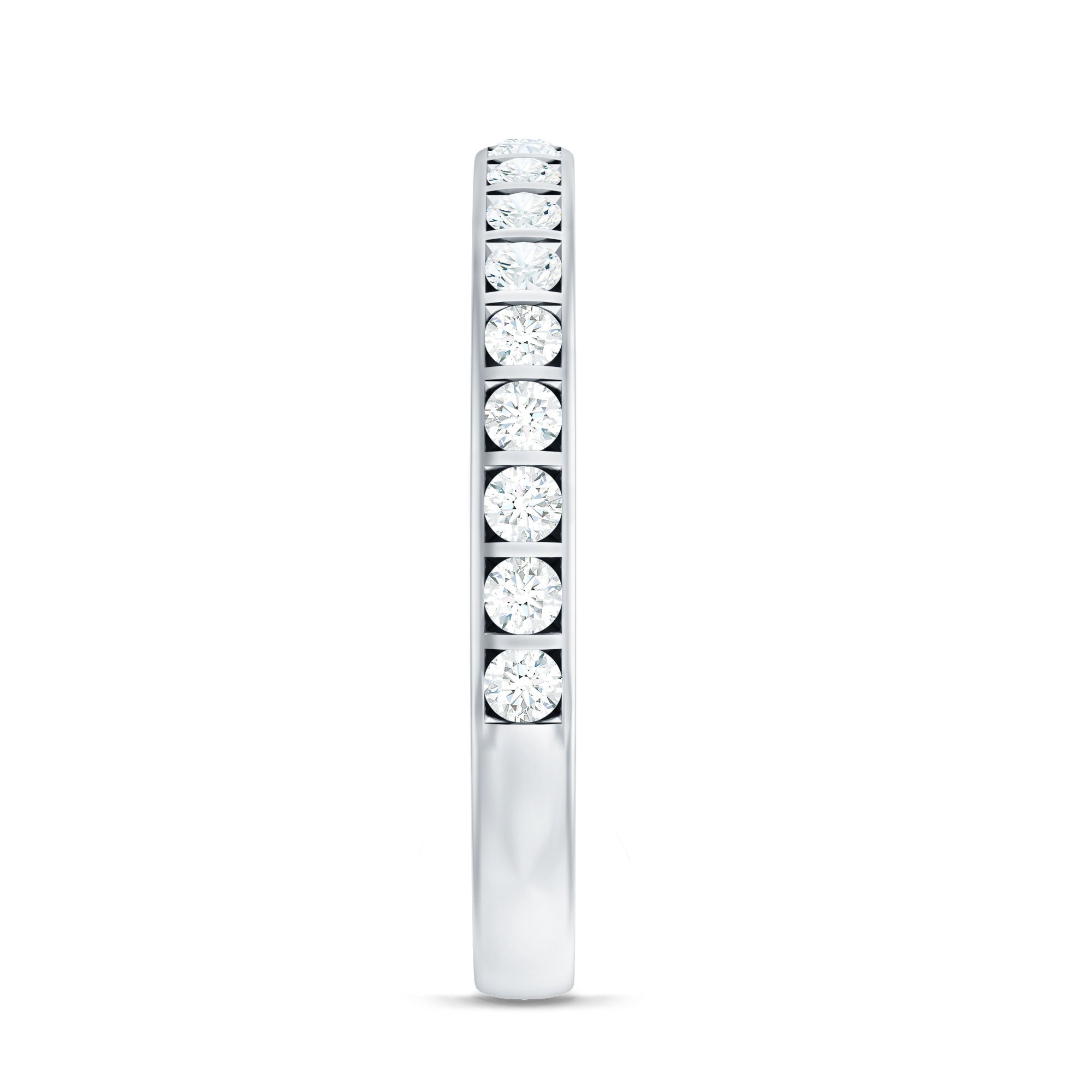 Bar Set Moissanite Half Eternity Band For Women D-VS1 - Rosec Jewels