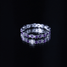 Natural Amethyst Eternity Wedding Band in Gold Plated Silver AAA 92.5 Sterling Silver - Rosec Jewels