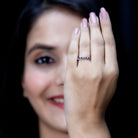 Natural Amethyst Eternity Wedding Band in Gold Plated Silver AAA 92.5 Sterling Silver - Rosec Jewels