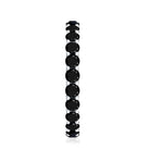 Certified Black Onyx Stackable Wedding Band for Women AAA - Rosec Jewels