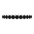 Certified Black Onyx Stackable Wedding Band for Women AAA - Rosec Jewels
