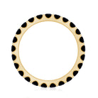 Certified Black Onyx Stackable Wedding Band for Women AAA - Rosec Jewels