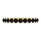 Certified Black Onyx Stackable Wedding Band for Women AAA - Rosec Jewels